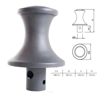 China Antique Street Cast Iron Bollards Ductile Iron Metal Barrier Powder Coating Surface for sale