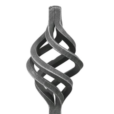 China Handmade Steel Ornamental Railing Parts Wrought Iron Twist Baskets Custom Dimension for sale