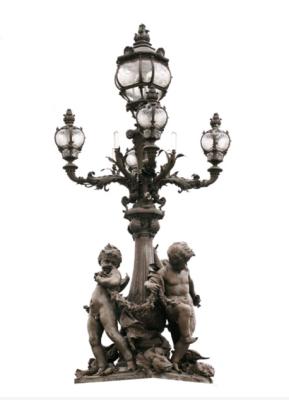 中国 庭のために屋外鋳鉄の街灯柱のヨーロッパ式のモダンなデザイン 販売のため