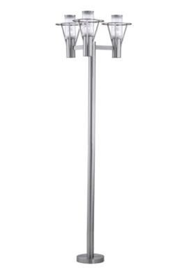 China Custom Outdoor Street Cast Iron Light Pole Galvanized 3 Light Head Stainless Steel Lamp Post for sale